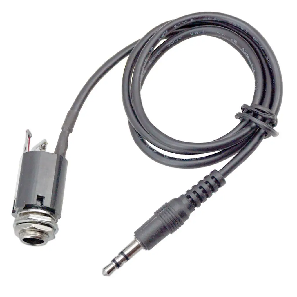 Acoustic Guitar Pickup EQ Replacement Wire 6.35mm Output and 3.5mm Jack Plug Cable Musical Parts