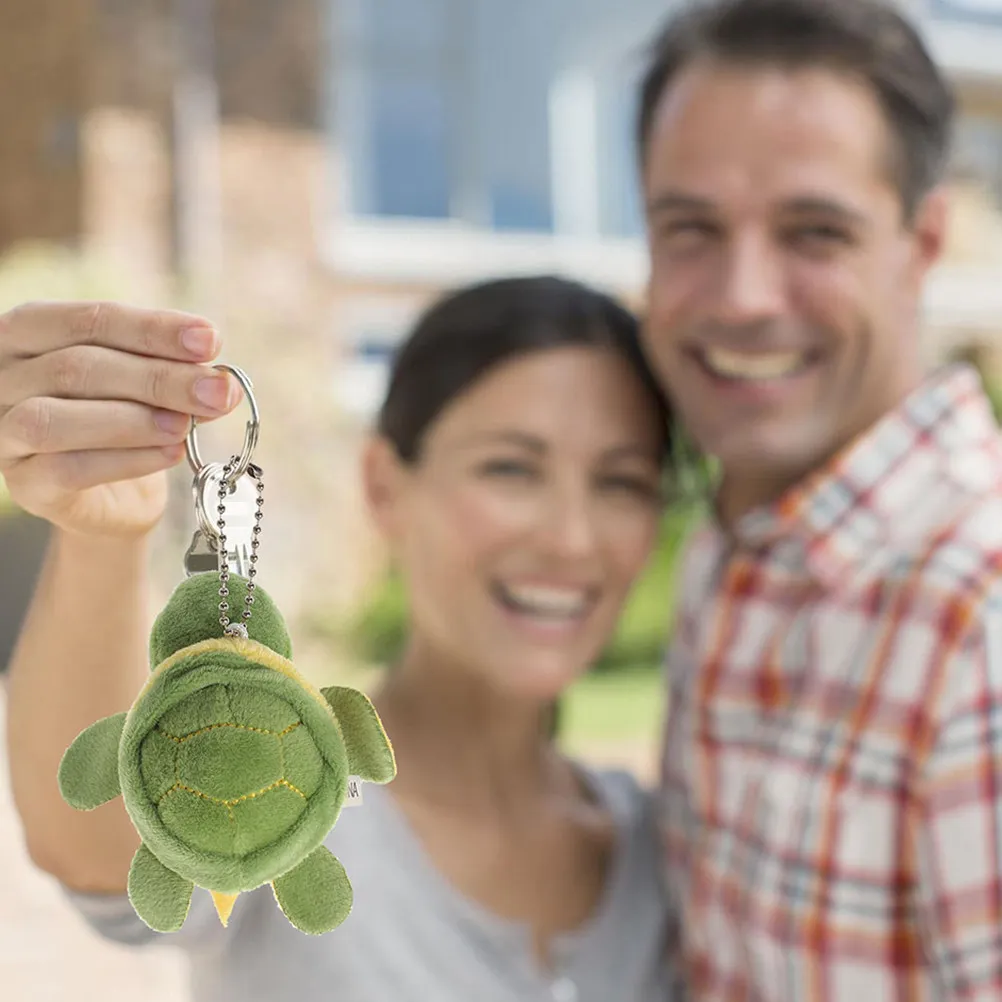 

3Pcs Turtle Keychain Set Soft Sea Animal Pendant Mini Stuffed Hanging Decorations for Backpacks Car Accessories