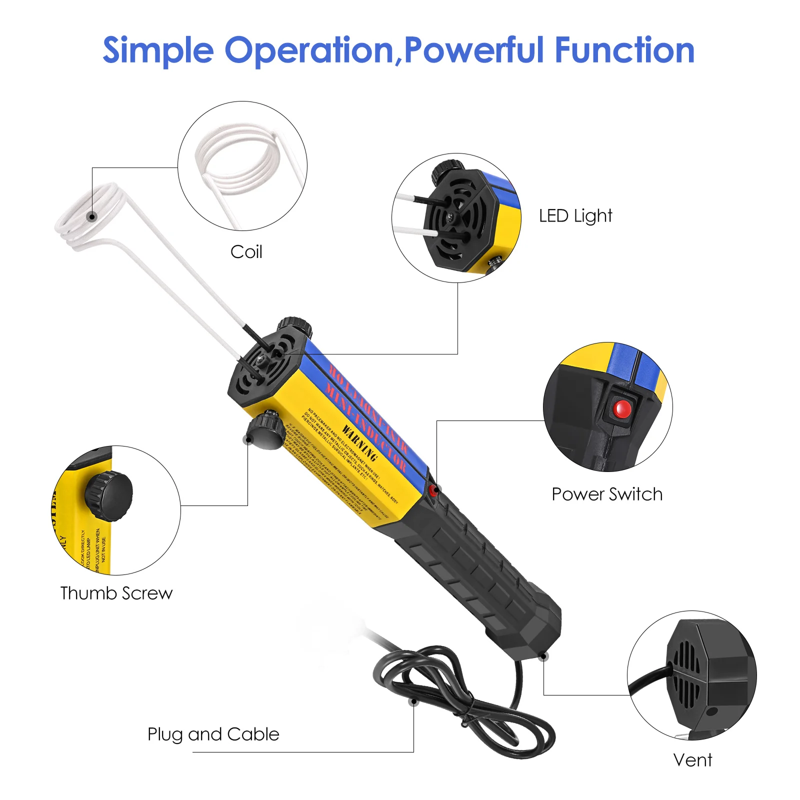 Imagem -05 - Aquecedor de Indução Eletromagnético Portátil Mini Aquecimento sem Chama Removedor de Parafusos Uso Automático Pcs Coil Kits 1000w