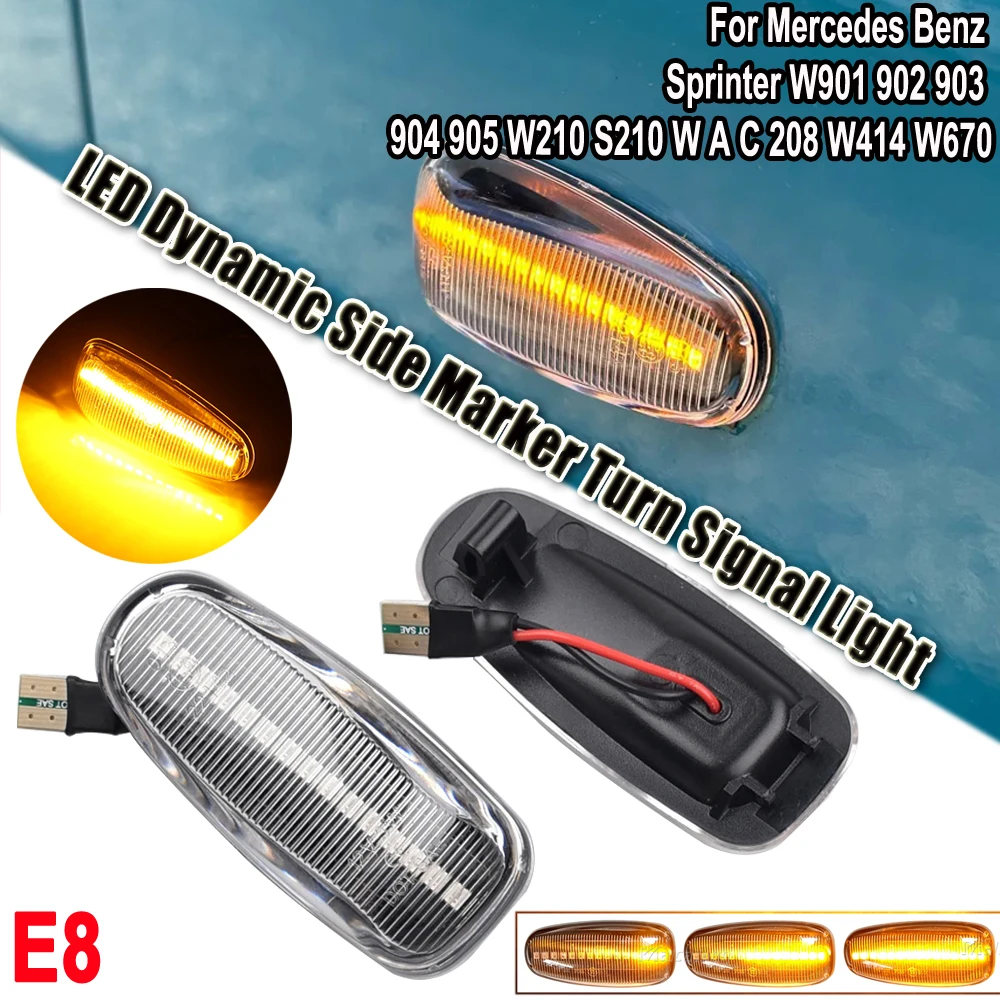 2 x Led indicatore di direzione dinamico indicatore di direzione lampeggiante sequenziale per Mercedes BENZ W210 W202 W208 R170