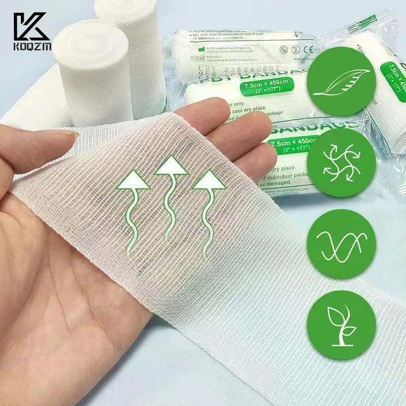 

5Pcs Cotton Core Accessories First Aid Absorbent Pad For Wound Dressing Cotton Core PBT Elastic Bandages
