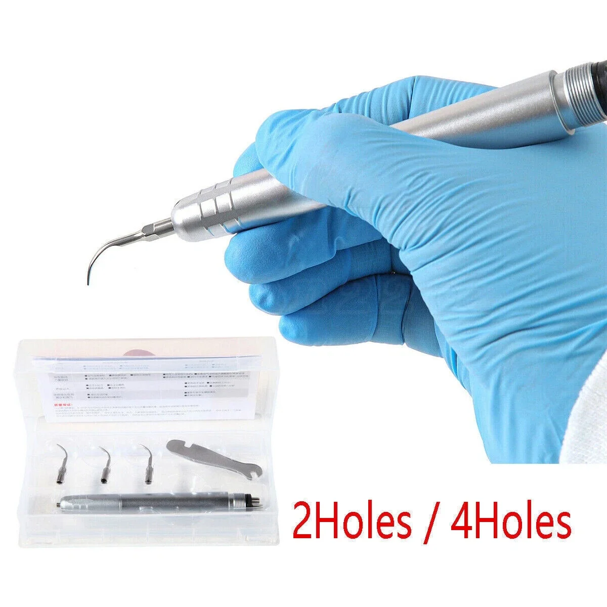 

Ультразвуковой пневматический скалер для стоматологии, наконечник для гигиениста, 2/4 отверстия, с 3 насадками для удаления зубного камня G1 G2 G4