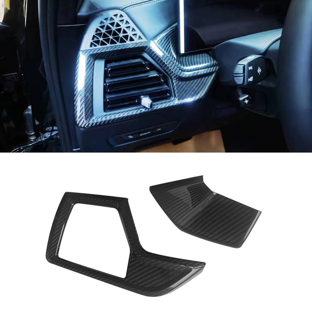 

2pcs Interior Front Dashboard Trim Dry Carbon Side Air Condition AC Vent Outlet Cover For BMW X5 G05 X6 G06 X7 G07 2023up