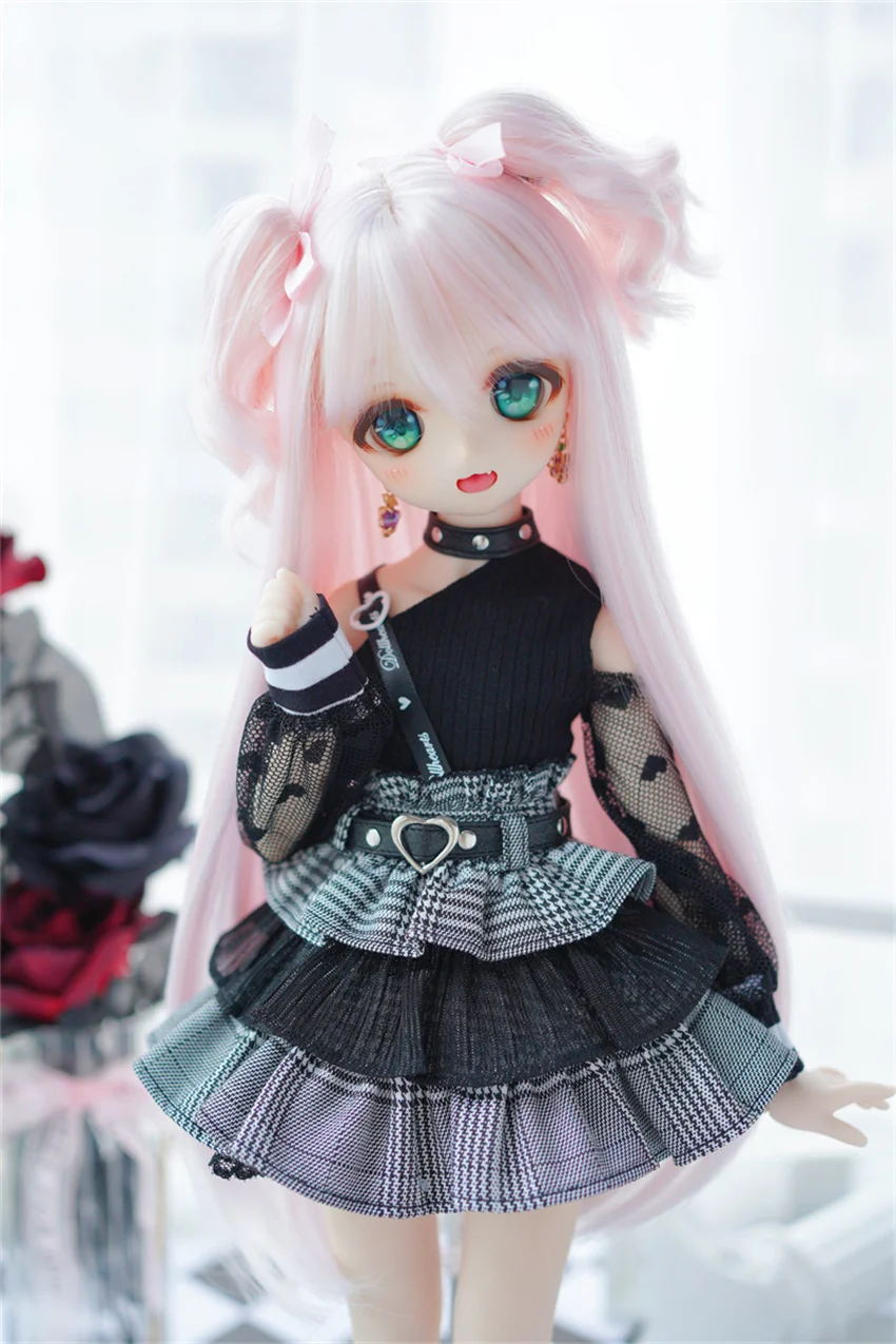 BJDドールウィッグ 1/3 1/4 1/6 MDD 高温シルク タイガーマウスクリップ ダブルポニーテール ロングヘア 在庫あり bjdアクセサリー（人形なし）