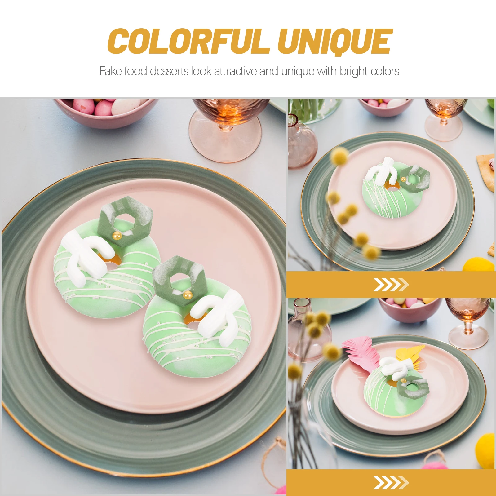

Realistic Fake Simulation Cactus Doughnut Artificial Dessert For Photo Props Fake Doughnut Diy Decoration Kids Gift