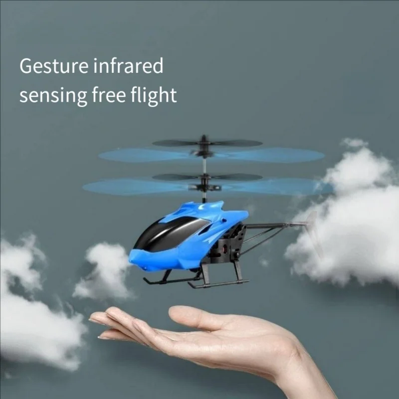 Induction Two-Way RC Helicopter Rechargeable, Anti-Drop Electric Luminous Aircraft Model for Indoor Hover