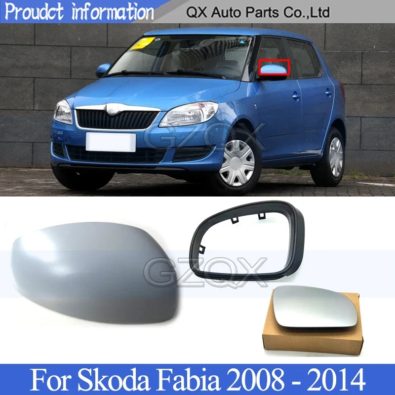 CAPQX obudowa lusterka bocznego obudowa obiektywu dla Skoda Fabia 2008-2014 osłona na lusterko boczne obudowa szkło lustrzane