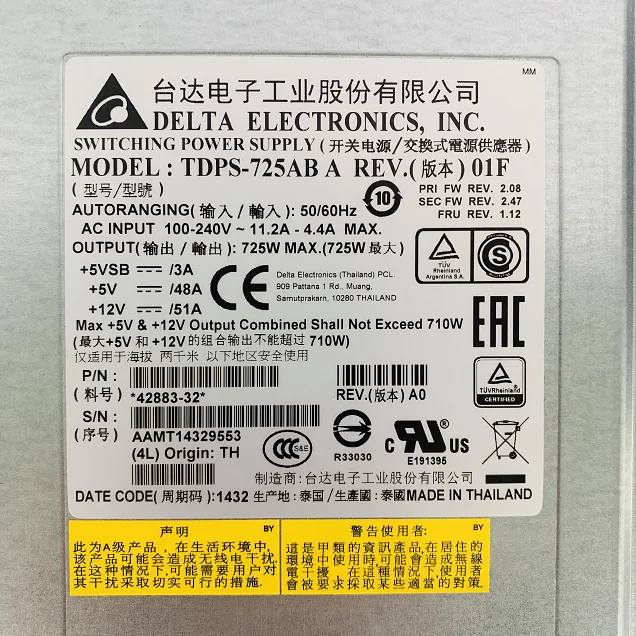 X-48870-00-R6 42883-32 E2700 TDPS-725AB Alimentation