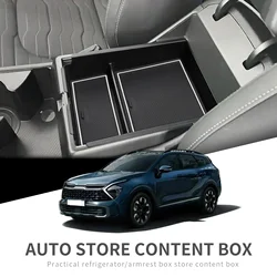 for Kia Sportage NQ5 2022 + Car Center Console Armrest Storage Box Central Tray Organizer Accessories Tidying ABS