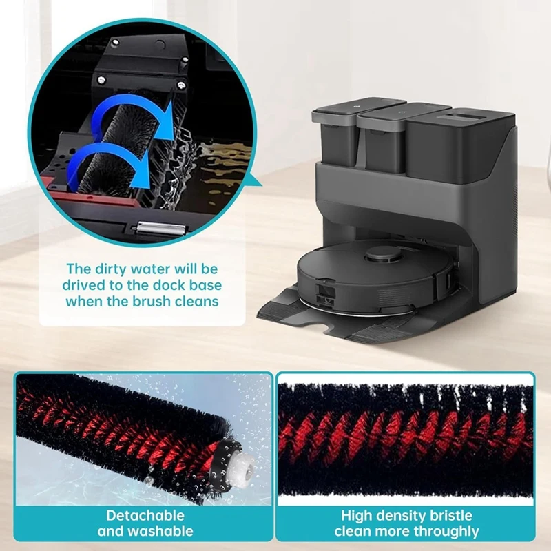 قطع غيار فلتر المياه وفرشاة التنظيف لمحطة قاعدة غسيل السيارات Roborock S7 Max Ultra Mop