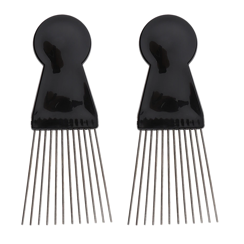 2XAFRO PICK HAIR COMB HAIR BRUSHES HAIRDRESSING STYLING W/  WOMAN