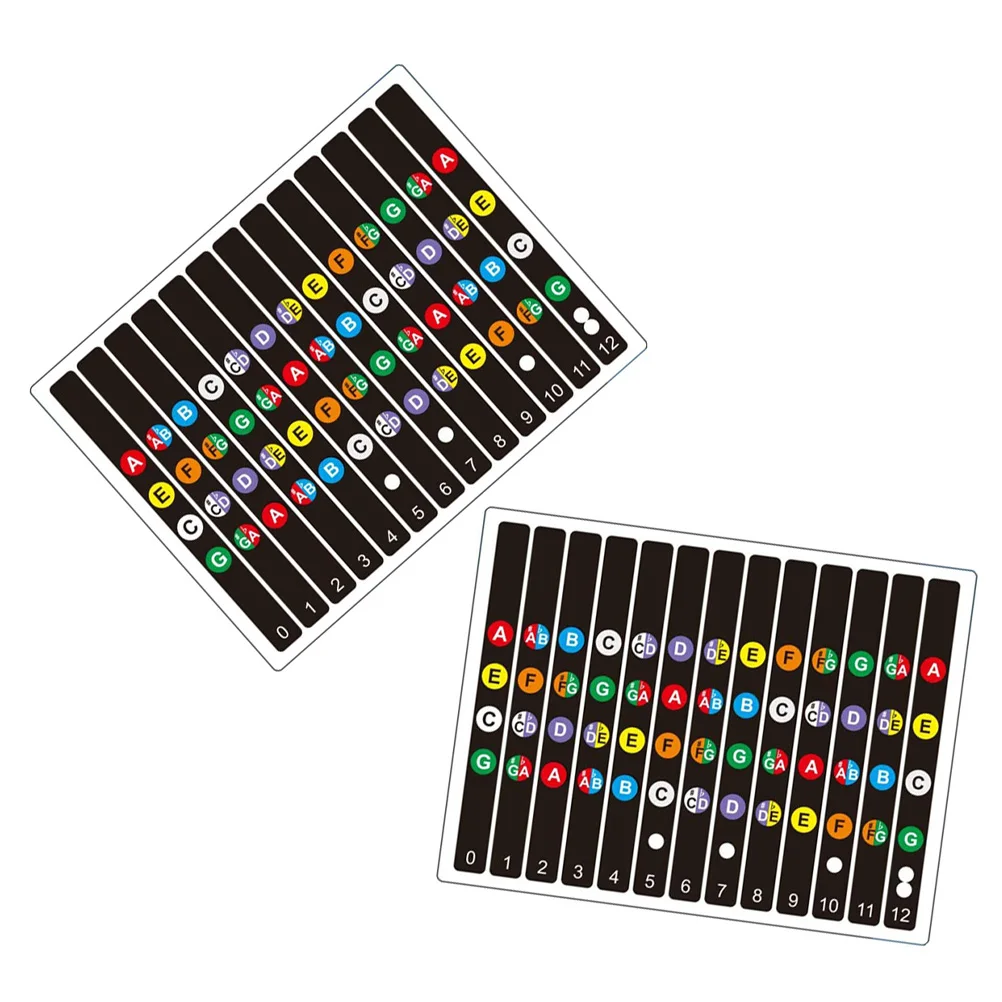 

2 Sets Scale Stickers Guitar Accessories Fretboard Note Map Decals Notes Musical Pvc Self Adhesive Inlay