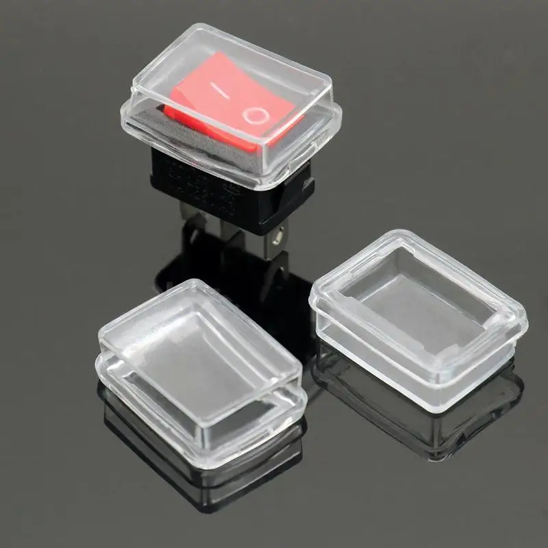 21*15mm Square Rocker Switch Waterproof Cover Durable Dustproof Cap for Outdoor Electrical Devices No Switch Included