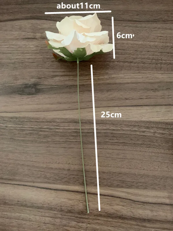 Artificial Flower Beige Ivory Vintage Rose Large Size Rose Living Room Dry Flower Decoration Wedding