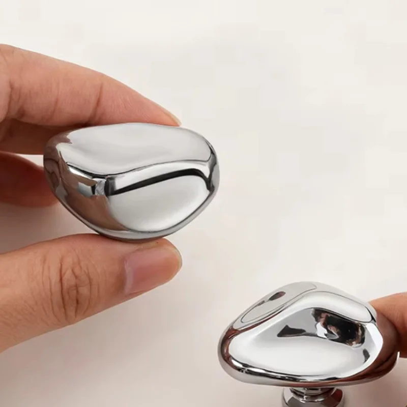 

NEW 1pc Bright silver handle simple wardrobe door drawer cabinet new Chinese furniture single hole small handle 2026