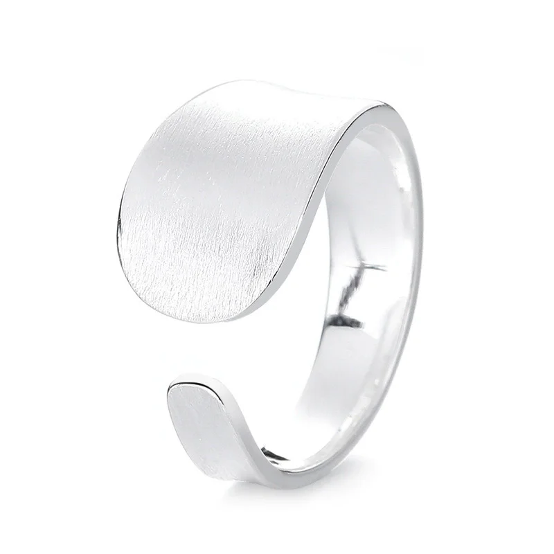 

S925 sterling silver women's ring frosted brushed irregular European and American popular fashion jewelry