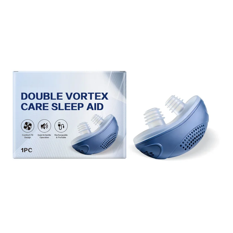 Double Vortex Sleep Aid - Anti-Snoring Device with Gentle Airflow, ABS+Silicone, Portable Easy to Use (1PC)