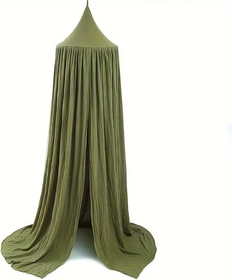 

Cotton Kids Bed Canopy, Mosquito Net for Cribs and Beds, Pastel Green Decoration for Boys & Girls
