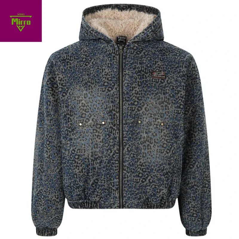 

【Mirrordust】Винтажные джинсовые парки, плюшевые утепленные стеганые куртки, мужская уличная одежда, куртки большого размера в стиле Харадзюку, пальто, верхняя одежда