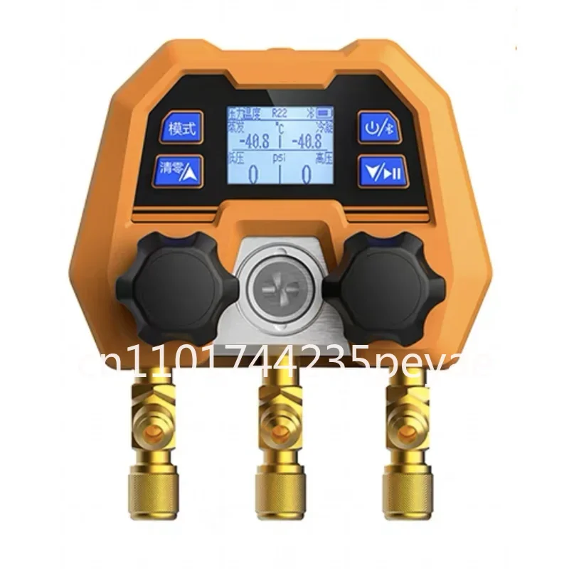 English Interface DMG-4B Digital Display Double Meter Valve Electronic Manifold Refrigeration Digital Display Manifold-14~800psi