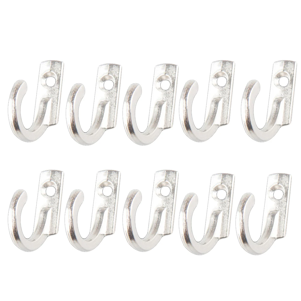 

10pcs Mini Coat Hooks Wall Mounted Retro Single Prong Zinc Alloy Bedroom Hooks for Clothes Robes Towels Hats Scarves Keys Cups