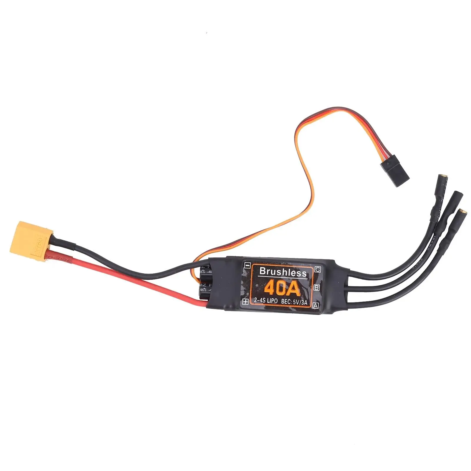 

40A Brushless ESC Speed Controller with 5V 3A BEC Output for rc Drones and Airplane Accessories