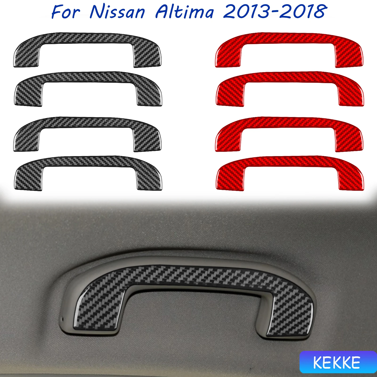 

For Nissan Altima 2013-2018 Real Carbon Fiber Roof Handle Trim Strip Sticker Auto Interior Decorative Decal Accessory