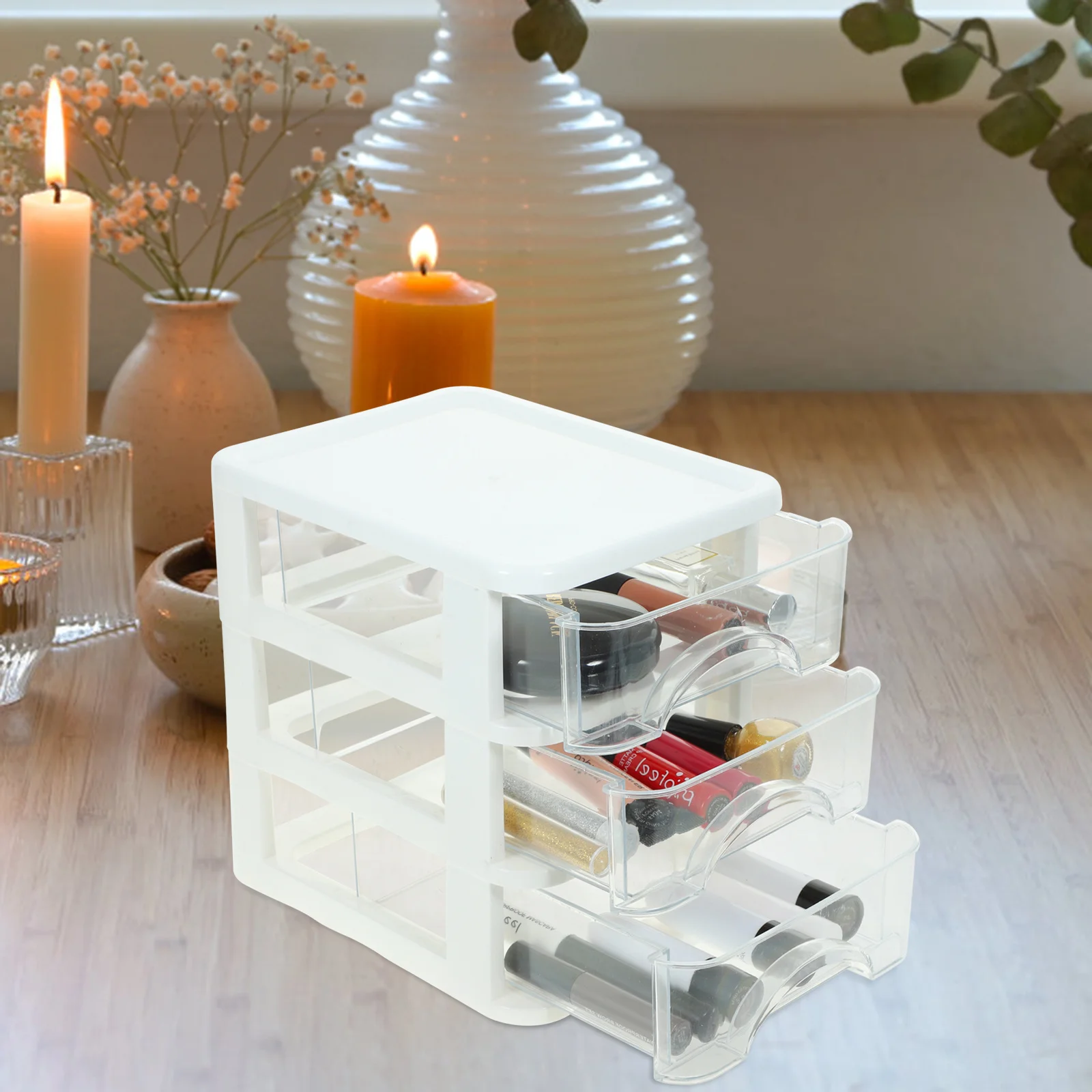 

Desk Organizer Drawer Style Storage Box Plastic Multi-Functional Stationery Organizer Desktop Storage Case for Office and Home