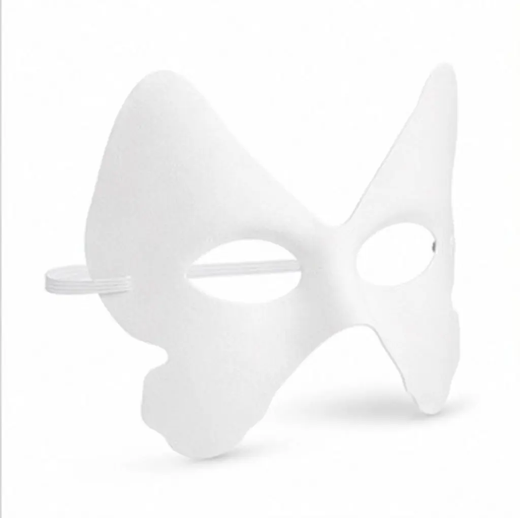 6 Pcs Paintable Mask Party Masks for Adults Masquerade DIY White Paper Hand Drawn