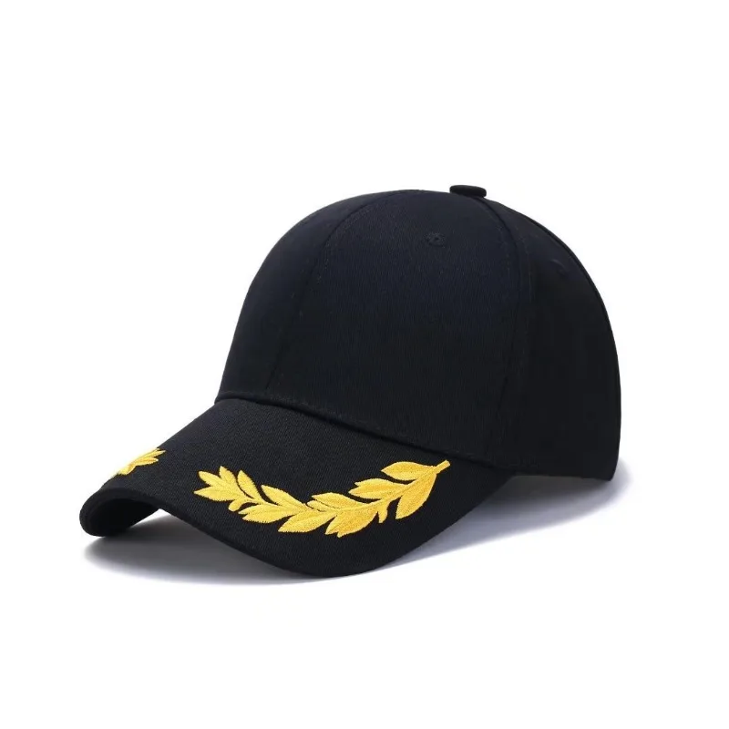 قبعة بيسبول بغرز القمح - قبعة شمس قطنية مكونة من 6 ألواح مع مشبك نحاسي قابل للتعديل في الهواء الطلق قبعة عصرية للجنسين بلغت ذروتها