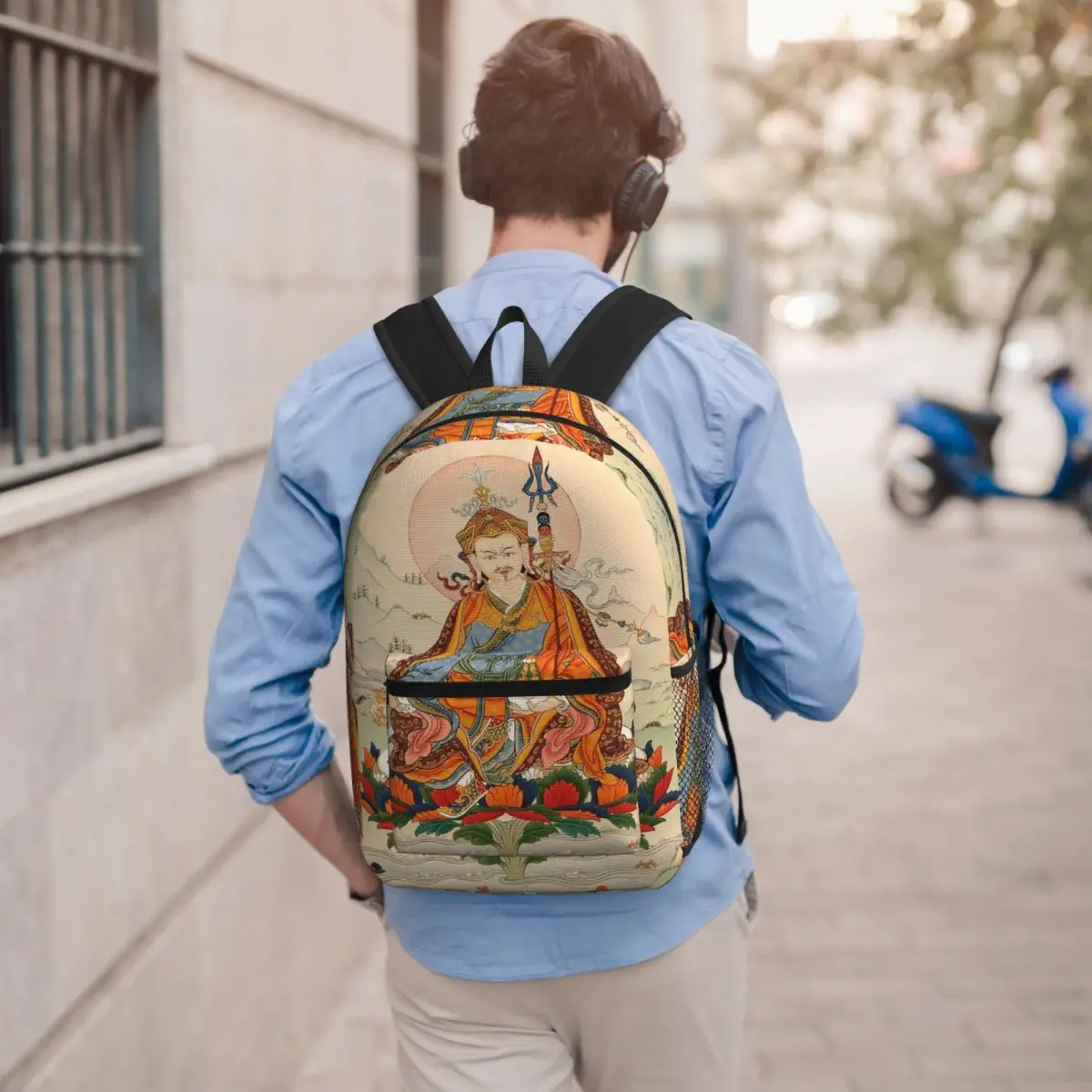 Tantric Buddhist Deity Buddhism God Buddha Student Backpack School Bag Hiking Travel Daypack for Men Women Bookbag Shoulder Bags