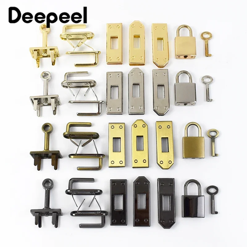 Deepeel Metal Lock Buckles 45mm Handbag Handle Eyelets Locks Twist Lock Closure Buckles for Women Leather Bag Hardware Accessory