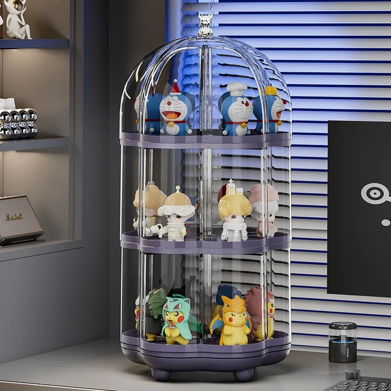 Rotating Blind Box Display Rack, Storage for Popmart, Hand-made Display Cabinet, Acrylic Dustproof Showcase, Toy Storage Box