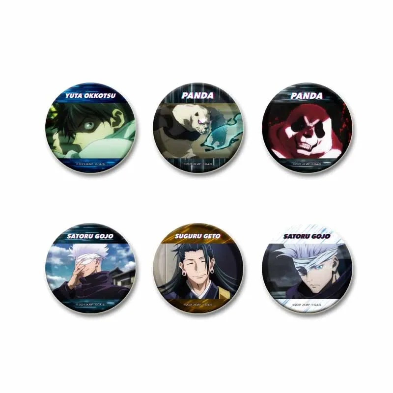 Japanese Anime Jujutsu Kaisen Tinplate Brooch Pins, Figure Icon Badge, Handmade Brooches, Breastpin for Backpack Clothes