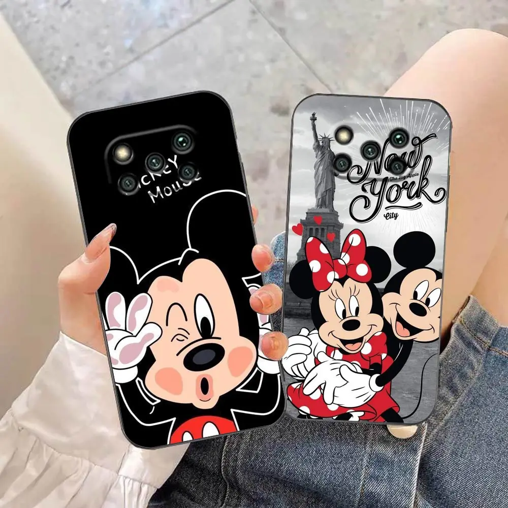 Phone Case For Xiaomi Poco X5 X4 X3 M5 M4 M3 F5 F4 F3 GT Pro NFC 5G 4G Black Shark 5 Mix Case Shell Cute M-Mickey M-Minnie Mouse