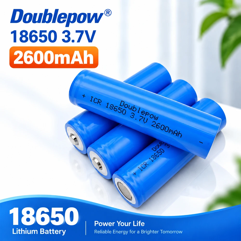 4 stücke DOUBLEPOW 18650 3,7 V Akku 2600 mah Spitzen Li-po Lithium-Batterie Für Elektrische Zeiger Türklingel Taschenlampe