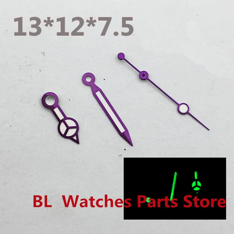 BL  WatchParts Green Luminous Purple GMT Watch Hand Fit NH34A NH35 Automatic Movement Men's Wristwatch 3pcs/4pcs