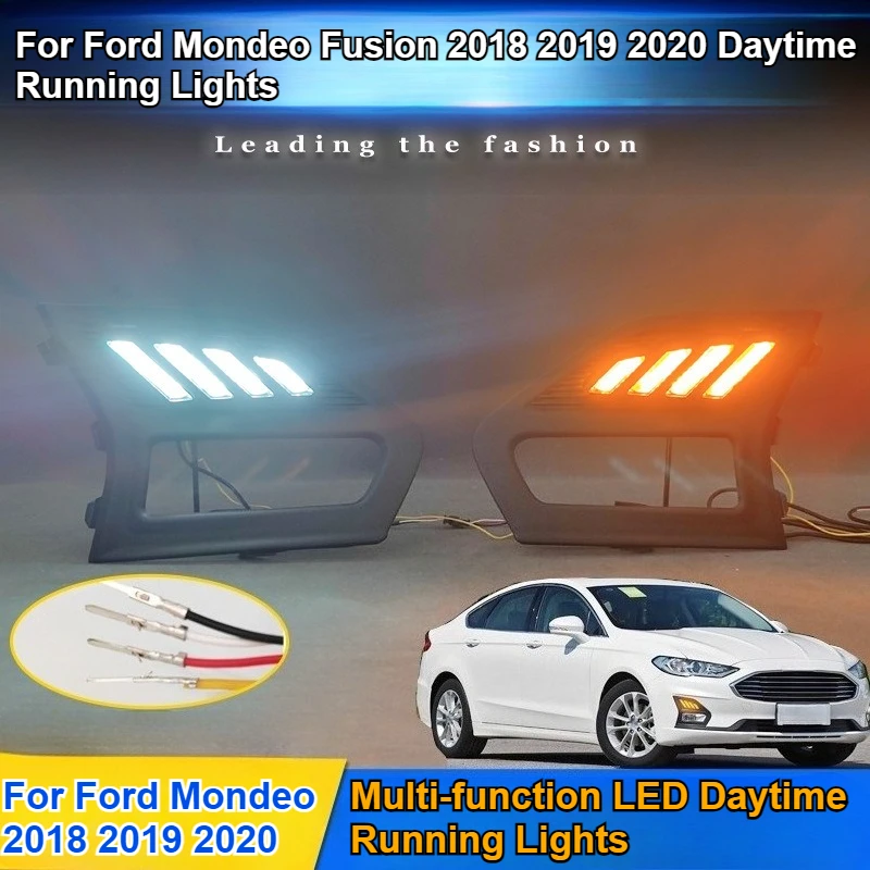 

For Ford Mondeo Fusion 2018 2019 2020 LED Daytime Running Lights Upgrade Daytime Driving Lights Front Fog Light Accessories
