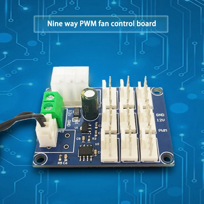 Controlador de velocidade para caixa do computador Ventilador, medição de temperatura, controle NTC, multi-circuito, durável, PWM, 12V