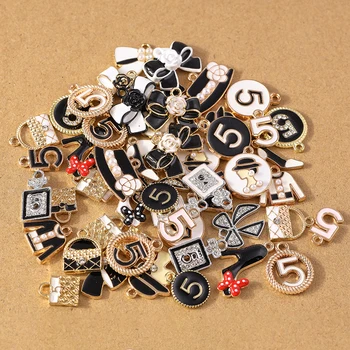 10pcs 무작위 믹스 에나멜 Bowknot 매력 가방 신발 펜던트 쥬얼리 만들기 귀걸이 목걸이 DIY 팔찌 액세서리 용품