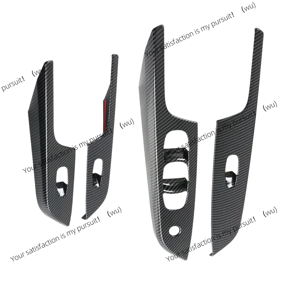 Window Glass Lift Switch Button Panel Cover Carbon Fiber For Nissan Navara NP300 2016 2017 2018 2019 2020 2021 Left Hand Drive