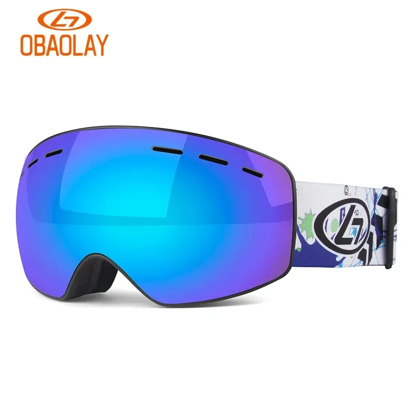 OBAOLAY Children Ski Goggles Snowboard Glasses Double Glasses Lens Anti Fog Anti UV Best Snow Sports Glasses