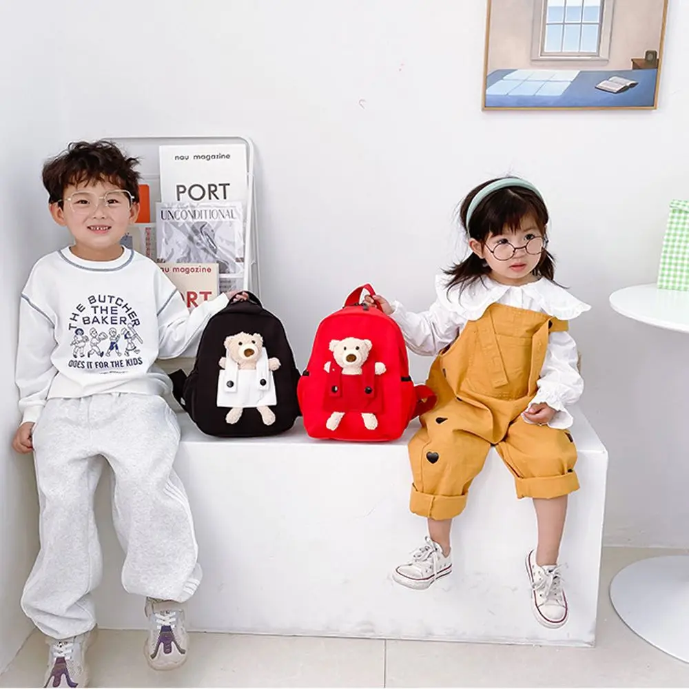 Boys Cute Kids Gifts Schoolbag Zipper Closure Kindergarten Plush Schoolbag Children Backpacks Plush Backpacks Cartoon Backpacks