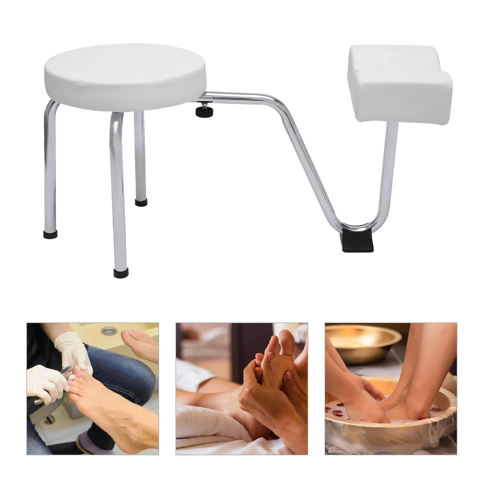 Manicurist Pedicure Stool Height And Length Adjustable Anti-slip Pad Large Capacity Soft  Breathable Beauty Salons Spas