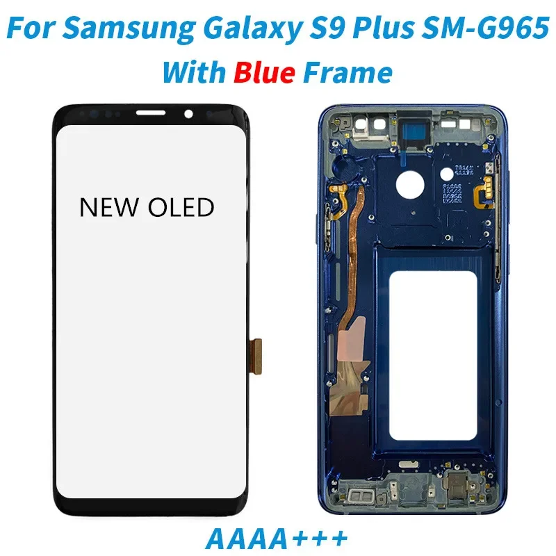 New Super OLED S9+ Plus Display For SAMSUNG Galaxy S9 PLUS G965F G965 LCD Display+ Touch Screen Digitizer Assembly with frame