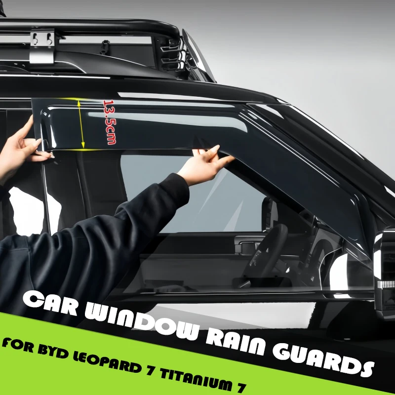 

Car Window Rain Guards Fit for BYD Leopard 7 Titanium 7 2025-2026 Modified Upgraded Wider and Thicker Car Window Rain Guards