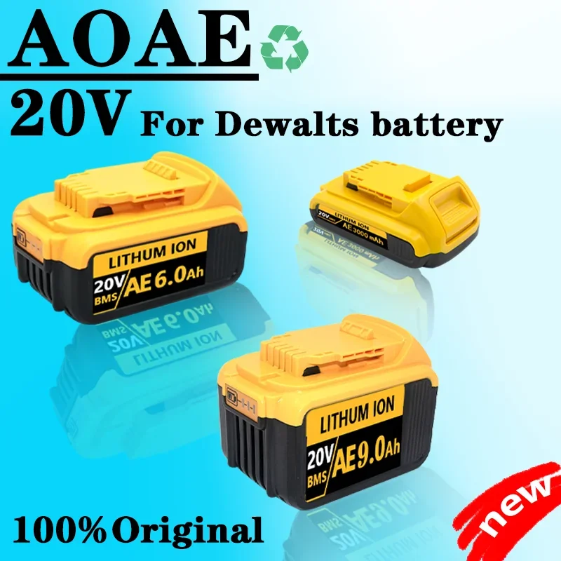 20V 6000mAh rechargeable battery suitable for Dewei DCB184 DCB180 DCB181 DCB182 DCB183 DCB185 20V power tool battery replacement