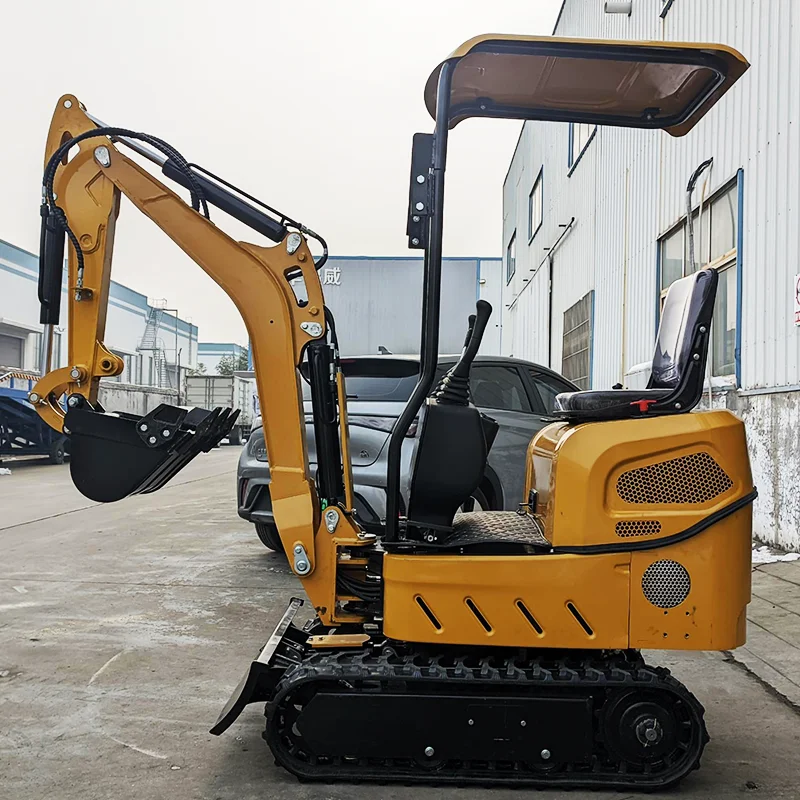 Customized New Design 1.2 ton Small Excavator Farm Tractor Hydraulic Mini Backhoe Digger Excavator Gasoline Engine Mini Digger