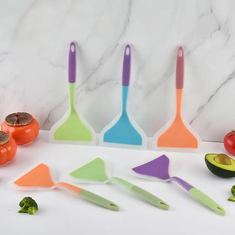 1Pcs Food Grade Silicone Spatula Set Heat Resistant Non-Stick Baking Cooking Tools Colorful Kitchen Utensils
