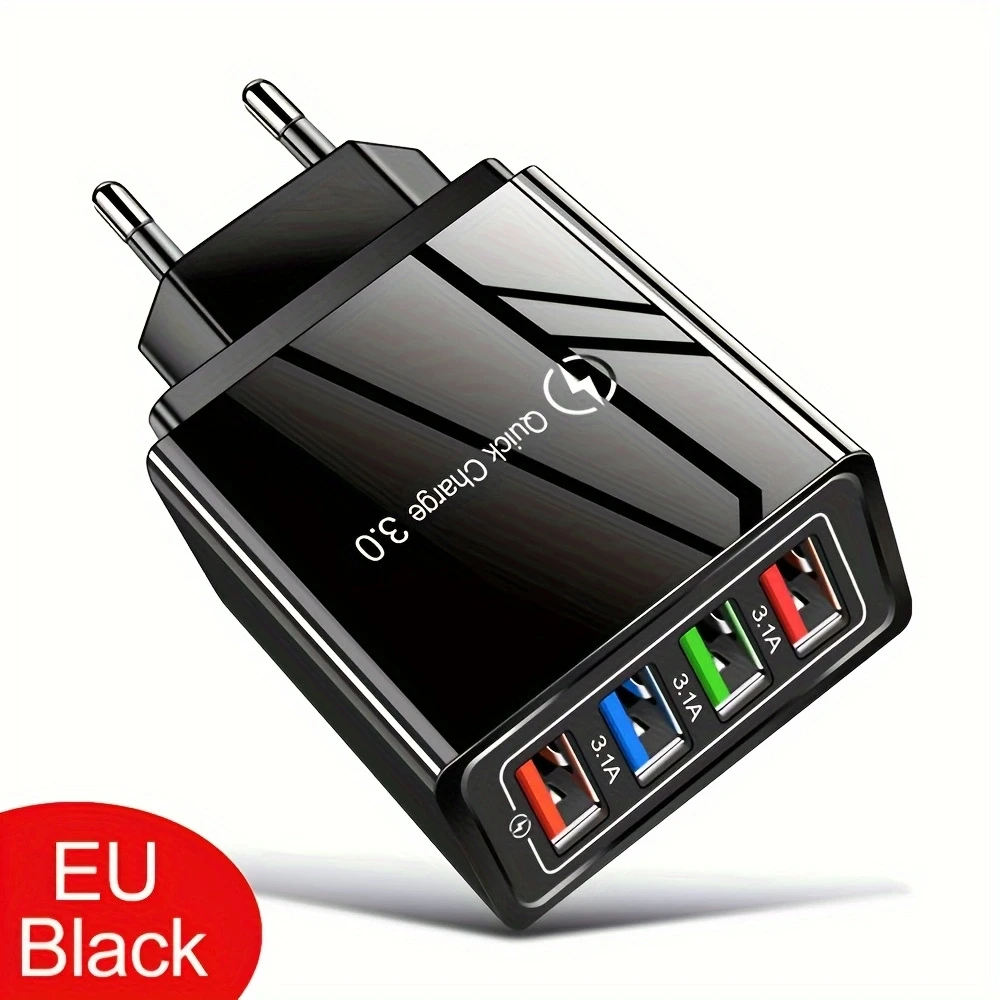 EU US Plug 3A USB Charger Multi Port 4 USB Quick Charge 3.0 For Phone Adapter Tablet Portable Wall Charger Fast Charger For Poco image 3